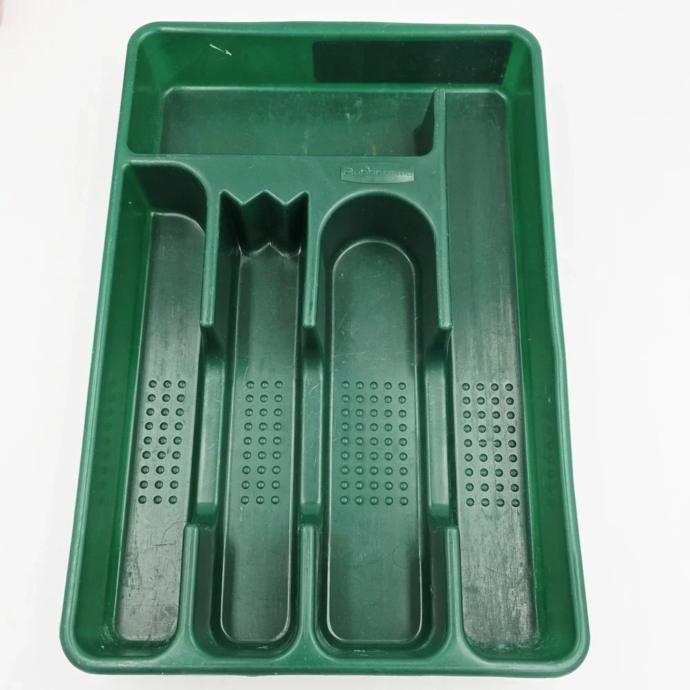 Rubbermaid Cutlery Silverware Tray #2919 Drawer Organizer Hunter Green 1994 USA‎